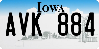 IA license plate AVK884