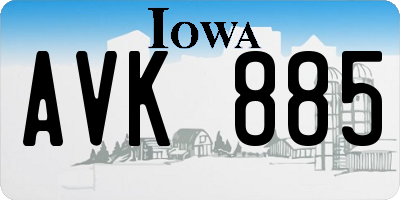 IA license plate AVK885