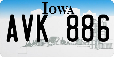 IA license plate AVK886