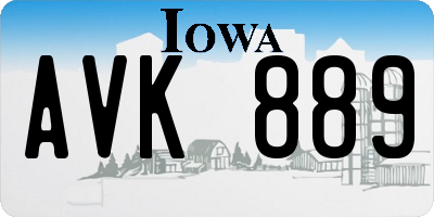 IA license plate AVK889
