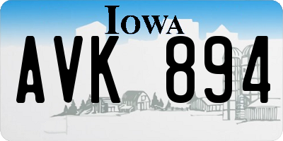 IA license plate AVK894