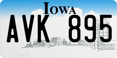 IA license plate AVK895