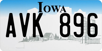 IA license plate AVK896