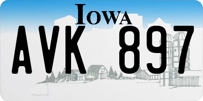 IA license plate AVK897