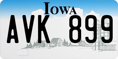 IA license plate AVK899