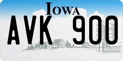 IA license plate AVK900