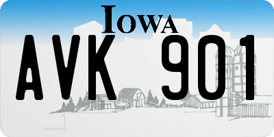 IA license plate AVK901