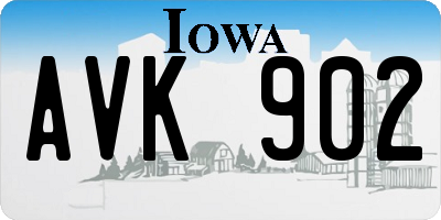 IA license plate AVK902