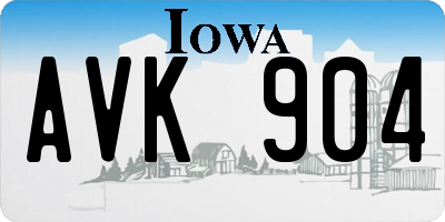 IA license plate AVK904
