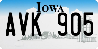 IA license plate AVK905