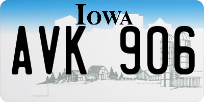 IA license plate AVK906