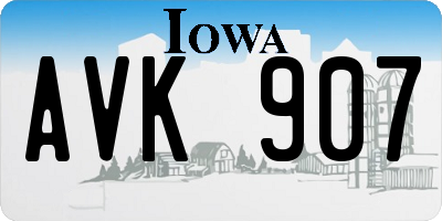 IA license plate AVK907