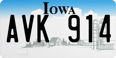 IA license plate AVK914