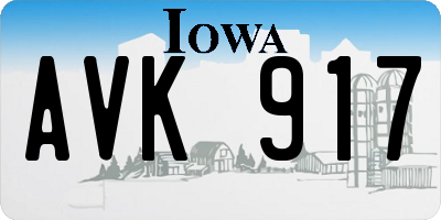 IA license plate AVK917
