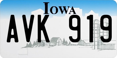 IA license plate AVK919