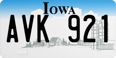 IA license plate AVK921