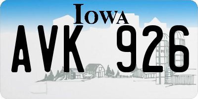IA license plate AVK926