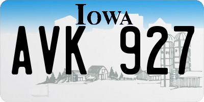 IA license plate AVK927