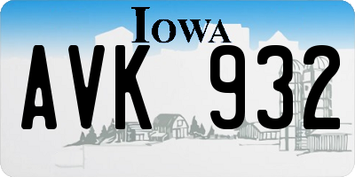 IA license plate AVK932