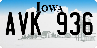 IA license plate AVK936