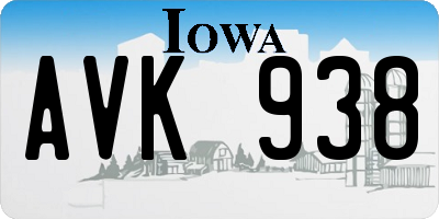 IA license plate AVK938