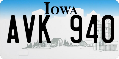 IA license plate AVK940