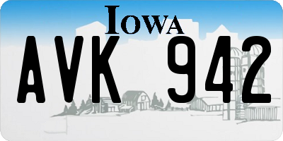 IA license plate AVK942