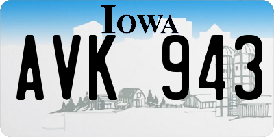IA license plate AVK943