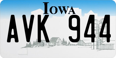 IA license plate AVK944