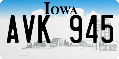 IA license plate AVK945