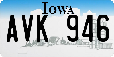 IA license plate AVK946