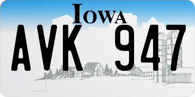 IA license plate AVK947