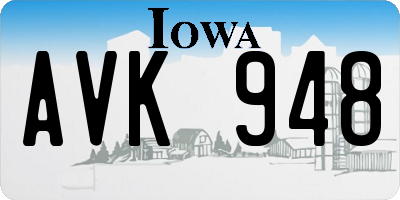 IA license plate AVK948