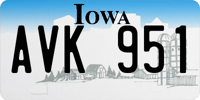 IA license plate AVK951