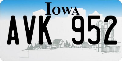 IA license plate AVK952
