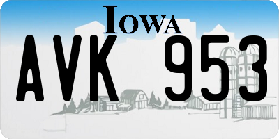 IA license plate AVK953