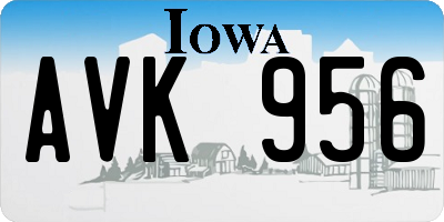 IA license plate AVK956
