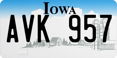 IA license plate AVK957