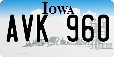 IA license plate AVK960