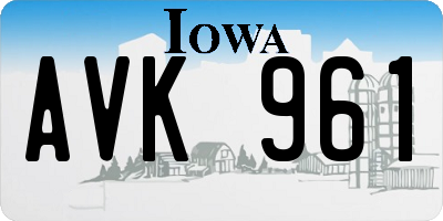 IA license plate AVK961