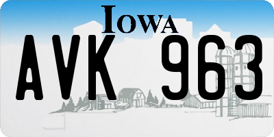 IA license plate AVK963