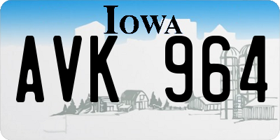 IA license plate AVK964