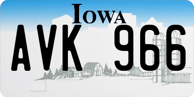 IA license plate AVK966