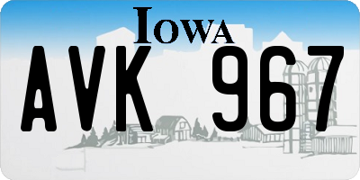 IA license plate AVK967