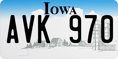 IA license plate AVK970