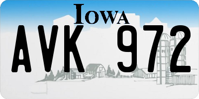 IA license plate AVK972