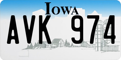 IA license plate AVK974