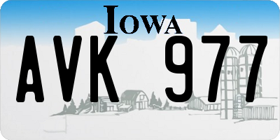 IA license plate AVK977