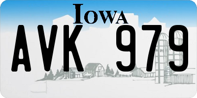 IA license plate AVK979