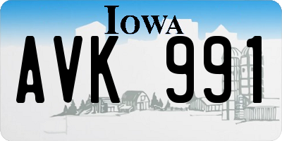 IA license plate AVK991